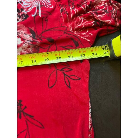 Chico’s Red Floral Asian Inspired Hooded Full Zip Jacket Sz XL - Picture 8 of 11